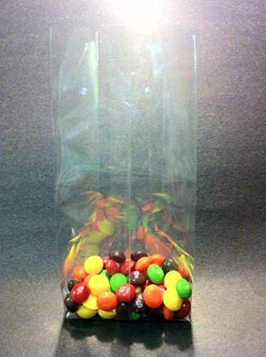 UNIQUEPACKING INC 100 Pcs 5x4x15 Clear Side Gusseted Cello/Cellophane Bags Good for Candy Cookie Bakery