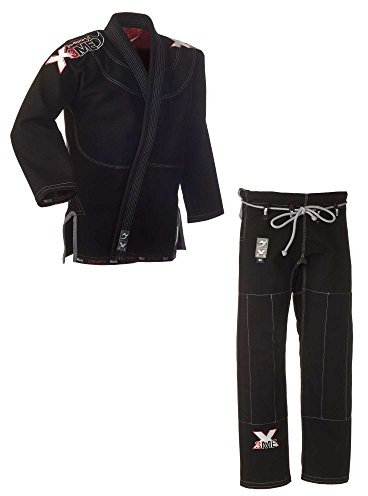 Ju-Sports BJJ Anzug EXTREME Black 2.0 I Solider Brazilian Jujutsu Anzug aus hochreißfestem Stoff I BJJ Gi Herren I Mehrfach vernäht I 100% Baumwolle I A5