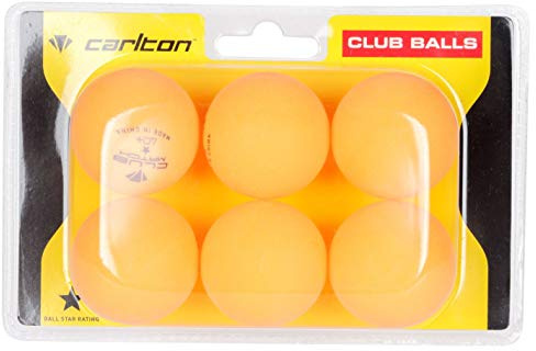 Carlton Unisex Club Table Tennis Balls 6 Pack Orange One Size