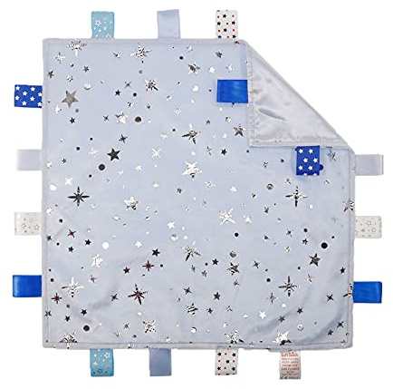 Soft Touch Foil Printed Blue Taggie Comforter Stars Design with Satin Back