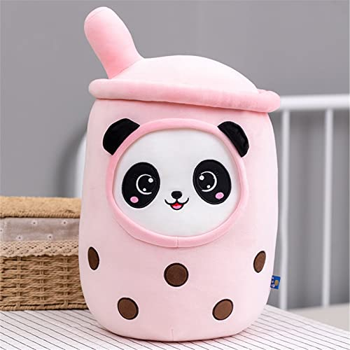 GLITZFAS Bubble Tea Kuscheltier,Bubble Tea Kissen Bubble Tea plüschtier Kuscheltier groß Plüschpuppen Teetasse Kissen Kinderspielzeug Geschenk (Panda rosa,50cm)