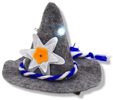 BF Souvenirs Haarspange mit Mini-Seppelhut SEPPI mit LEDs/Bayern/Tirol/Fasching/Party/Karneval/Hochzeit/Oktoberfest/