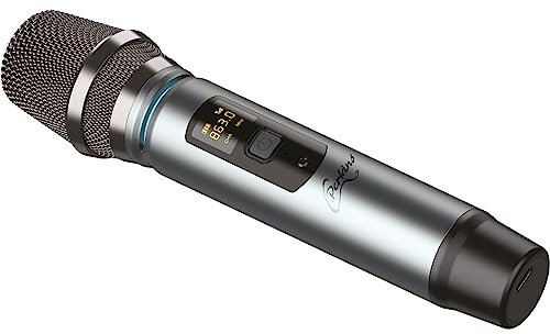 C.Perkins - ROADY-FL-MIC - Professional UHF wireless handheld microphone on rechargeable battery with digital display - UHF 863-865MHz - Grey metal