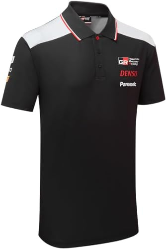 Toyota Gazoo Racing WRT Team - Polo con colletto, campionato mondiale di rally, merchandising ufficiale, colore: Nero/Rosso/Bianco, Nero , L
