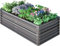 UDPATIO Fioriera da Esterno, 180x60x90 cm Orto rialzato da esterno in zinco-alluminio, fioriera da 970 L per giardino, per coltivare ortaggi, fiori e frutta,Nero Grigiastro