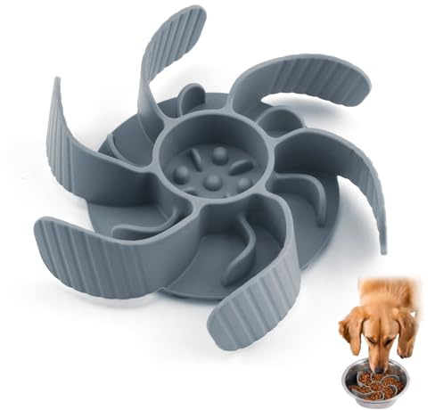 teasteam Gamelle Anti Glouton Chien 11cm Gamelle d'alimentation Lente pour Chien Grande Moyen Petit avec Base Ventouse Antidérapante Silicone Feeder Bol Favorise Alimentation Saine et Digestion Lente