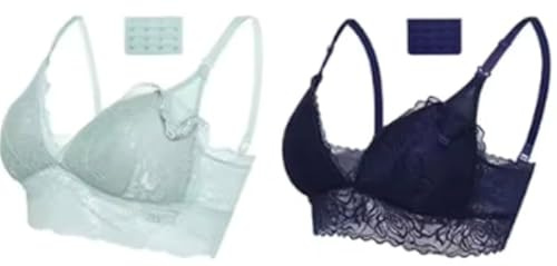 Soutien-Gorge d'allaitement en Dentelle, Lot de 2 (FR/ES, Numérique, 42, Taille Normale, Taille Normale, Menthe Marine)