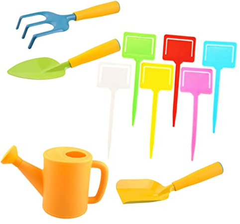 Kisangel 1Ensemble Outils De Jardinage pour Garçon Fille Kit De Plantation Mini Pelles Et Étiquettes De Plantes Couleurs Aléatoires Outils De Jardinage Colorés