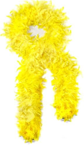 Larryhot Boa de plumas amarillas de 60 g, 2 yardas, plumas de pavo para fiestas, Navidad, centros de mesa de boda, disfraces, conciertos, mascotas y decoración del hogar (amarillo)