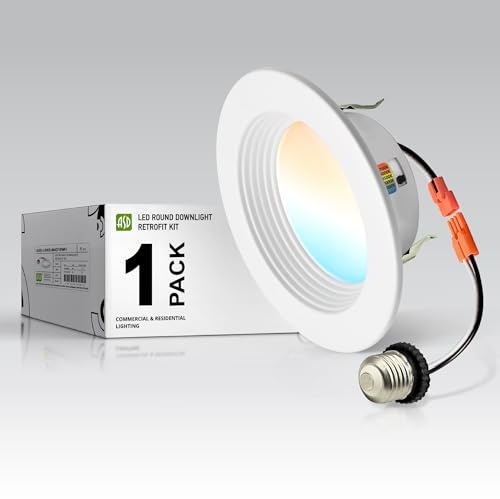 ASD 1 Pack 4 Inch Retrofit LED Recessed Light, 5CCT Wafer Lights
