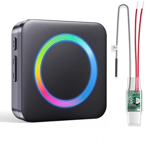 BITIWEND Funksignal Weiterleitung für AC/DC Gegensprechanlage Klingelanlagen Funk Türklingel Erweiterung Set RGB-Licht, 0-110dB & 58 Melodie Empfänger mit 3-24V Funkkonverter