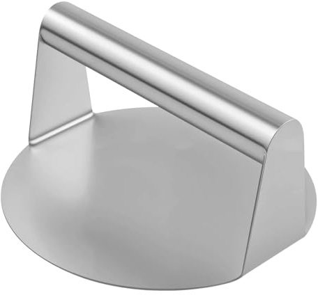 1 Pezzo Accessori Professionali Griglia in Acciaio Inossidabile, Smasher Burger con Maniglia Resistente Calore, Smasher Burger Rotondo 16 cm Facile Pulire, Griglia Burger