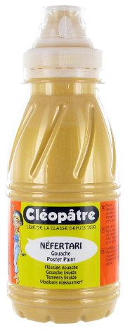 CLEOPATRE – Peinture Gouache - Flacon de 250ml - Couleur Or - Couvrante et Facile à Nettoyer - École et Loisirs Créatifs pour Enfant