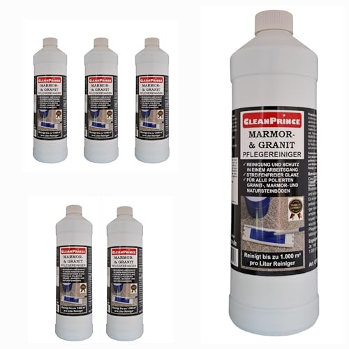 6 x 1 liter = 6 rengöringsprins marmor- och granitvård rengöring 1 000 ml stengods naturlig stenrengöring granitreiniger granitpflege golvplattor golv