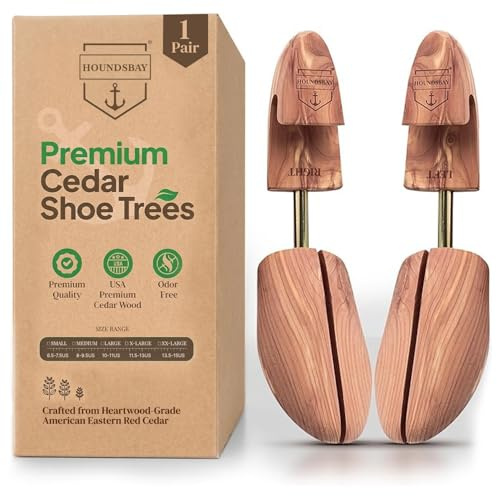 HOUNDSBAY Cedar Shoe Tree, Shoe Trees for Men & Women, Shaper & Stretcher
