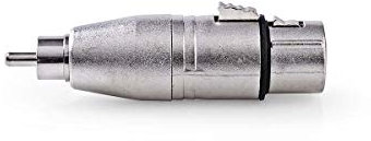 Nedis XLR 3-Spillo Femmina A RCA Maschio Nichel Placcato Dritto XLR Adattatore, Nero