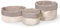Lonvalo I 1001, Bosa I Aufbewahrungskorb Brotkorb Stoff Obstkorb (3er-Set) aus hochwertiger Baumwolle - Brotbeutel Brotaufbewahrung oder Badezimmer Deko - Ideal für vielfältigen Einsatz im Haushalt