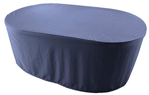 Kaufpirat Högkvalitativ presenning oval 180 x 120 x 70 cm, presenning för matbord, bänk, träbänk, trädgårdsmöbler, trädgårdsbord, skyddsöverdrag på 900 D, 500 g/m²