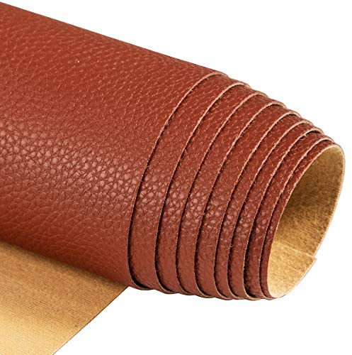 TORRAMI Soft Synthetic PU Fabric Material Faux Leather Sheets 1 Yards 54 x 36, 0.95mm Thick for Upholstery, DIY Crafts, Pebbled Pattern Brown