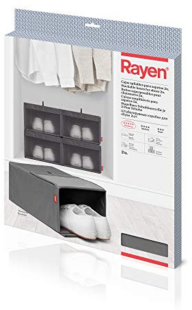 Rayen | Cajas Apilables para Zapatos | Pack de 2 unidades | Cierre con Velcro | Gama Premium | Dimensiones: 23 x 34 x 16 cm