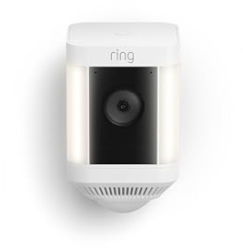 Ring Spotlight Cam Plus, Battery (newest model), Home or business security with HD video, Two-Way Talk, Color Night Vision, and Security Siren, White