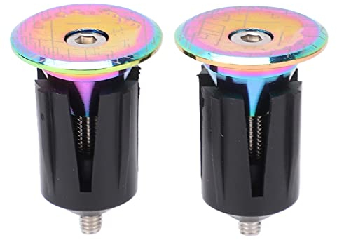 Lenker Endstopfen,plplaaoo Fahrrad Lenkerstopfen, Fahrrad Lenkerstopfen, Rennrad Lenker, 2 Stück Mountainbike Lenker Endkappen, Aufblasbar, Verstellbar, Plattiert, Bunte Aluminiumlegierung