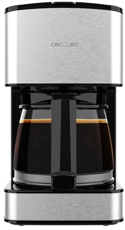 Cecotec Cafetera de Goteo 6 Tazas Coffee 56 Drop. 680 W, Capacidad 0,8 Litros, Boquilla Antigoteo, Filtro Permanente o de Papel, Acabados en Acero Inoxidable e Intensificador De Aroma