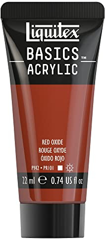 Liquitex 8870482​ Basics Acrylfarbe - Oxidrot​, 22ml Tube, lichtecht, wasserfest, zum Malen und Dekorieren von Holz, Metall, Keramik, Kunststoff, Leinwand
