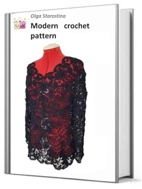 Black lace pullover crochet pattern, Irish lace crochet pattern. (Modern Irish Crochet Lace Pattern)