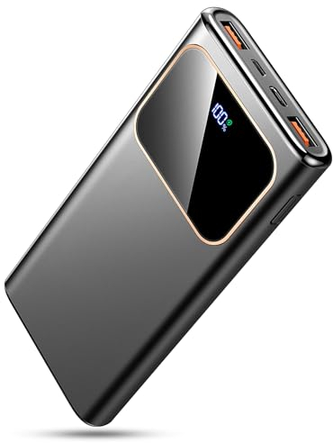 Power Bank 10000mAh, 22.5W Ricarica Rapida Powerbank per iPhone 11/12/13/14/15 Samsung Xiaomi Huawei etc, Cellulare Caricatore Portatile con USB-C Ingressi e Uscite Compatibile con Android iOS 2025