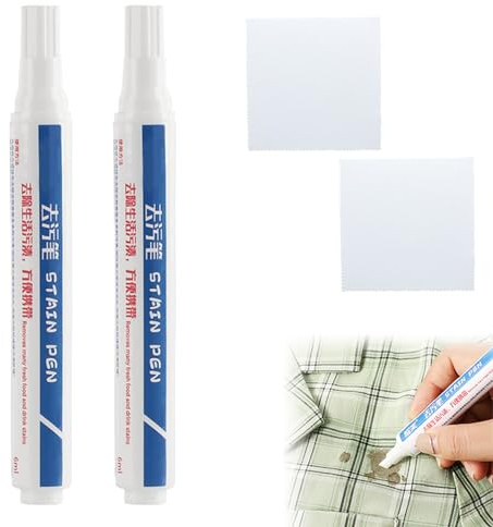 Fleckenentferner Stift Fleckenentferner für Kleidung Stoff Fleckenentferner Daunenjacken Fleckenstift 2 Stück Multifunktionaler Fleckenentferner für Hartnäckige Flecken mit 2 Mikrofaser Reinigungstuch