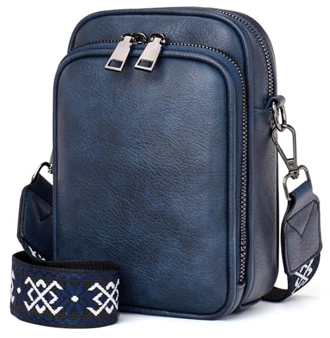 MUIIKOLA Handy Umhängetasche,RFID-Blockierung kleine Handytasche, Multifunktion Handy Umhängetasche Damen Leder,umhängetasche damen Breiter Gurt abnehmbarer Schultergur