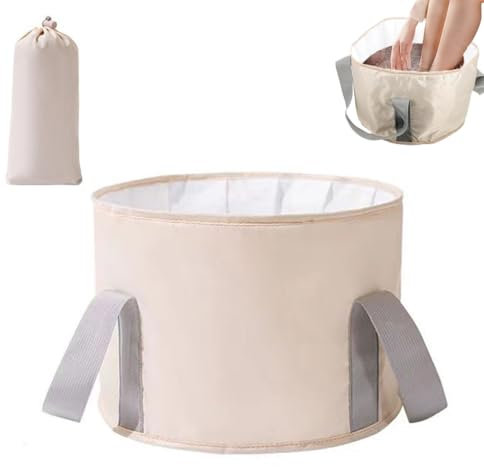 Sac de Bain de Pieds Portable, Sac de Trempage de Pieds Pliable, Seau Pliable pour tremper Les Pieds Poignée Portable, Sac de Bain de Pieds Pliable Polyvalent avec Housse, pédicure Bassin, Camping