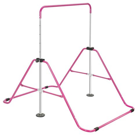LN COZY CORNER Gymnastics Bar,Adjustable Horizontal Bar Gymnastics Training Kip Bar Gymnastics Equipment for Home Indoor outdoor (Without Rings, Pink)