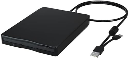 HBFQMDJLX Unità floppy disk esterna FDD USB 2.0 a doppia interfaccia, 1,44 MB, compatibile con Windows 11/10/8/Linux/Mac OS, base anti-salto