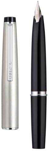 Jinhao 59 Mini stylo plume de voyage avec pointe F et convertisseur Argenté | Instrument d'écriture