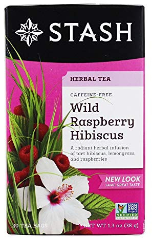 STASH - Wild Raspberry Hibiscus Herbal Tea Caffeine Free - 20 Tea Bags