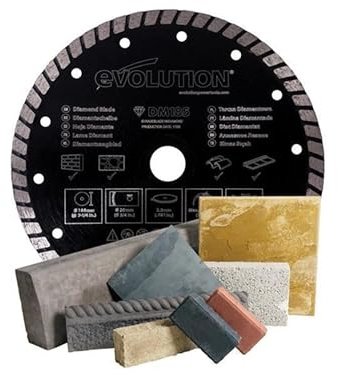 Evolution Power Tools Diamond Blade, 185 mm, Black