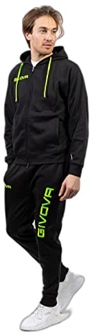 GIVOVA TUTA KING FELPA NERO/VERDE FLUO Tg. L