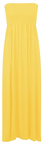 Candid Styles Bandeau-Kleid, Damen, trägerloses Maxikleid, Sommer, erhältlich in den Größen 36 - 50 Gr. M/L 38-40, gelb