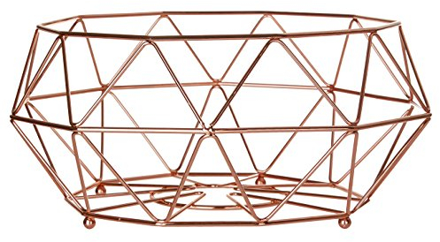 Premier Housewares Vertex Fruit Basket, 32 cm - Copper Plated