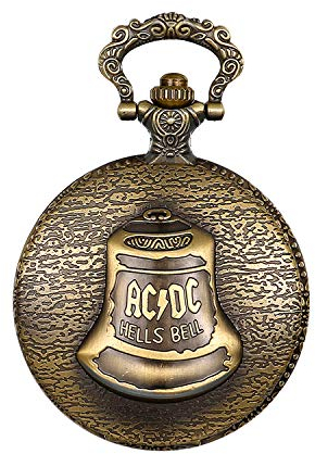 JewelryWe Taschenuhr Herren Analog Quarz Vintage Hängende Glocke Uhr Pocket Watch mit Halskette Kette
