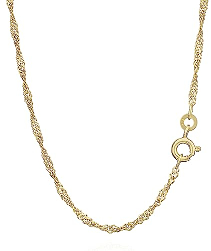 NKlaus 45cm Singapurkette 333 Gelbgold 8 Karat elegante Halskette Breite: 1,8mm Collier 2,3g schwer 9404