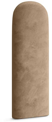 Muralo Panel tapizado ovalado de pared, cojín de pared, cabecero de cama, panel de pared, dormitorio, salón, cama, cojín de lomo, moderno, tapizado de lujo (30 cm x 60 cm, beige)