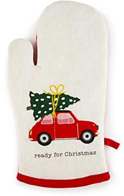 Excelsa Ready For Christmas Guanto da Forno, Taglia Unica, Fodera 100% Cotone, Imbottitura in Poliestere