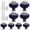 Suiwotin Lot de 8 boutons de tiroir décoratifs en céramique en forme de citrouille pour coiffeuse, placard, placard, meubles Bleu marine