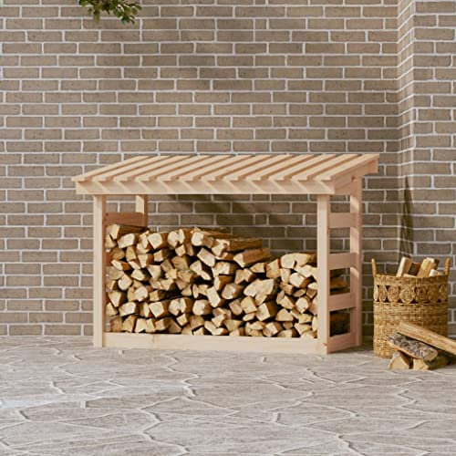 FIRBNUS Portalegna 108x64,5x78 cm Firewood Rack Legnaia da Esterno in Legno Mobili da Esterno Portalegna da Esterno Porta Legna per Esterno Portalegna da Ardere in Legno Massello di Pino