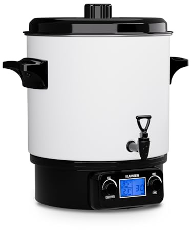 KLARSTEIN Bollitore Vin Brule, Distributore Bevande Calde, Dispenser Termico con Rubinetto 27 Litri, 1800W Acciaio Inossidabile, Thermos Bollitore Acqua Calda e tè, Pentola Bollitore Kit Vin Brulè