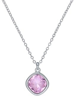 Ted Baker London Crastel Crystal Pendant Necklace for Women (Silver Tone/Light Rose Crystal)