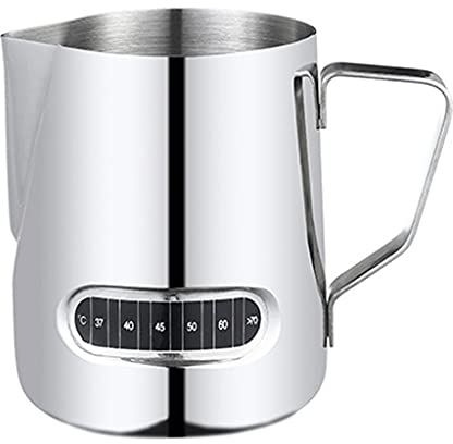 GaRcan Tazas de café expreso Latte Art, Jarra para espumar Leche, Taza para espumar café, Jarra de café de inducción de Temperatura, Tazas de Leche para Capuchino